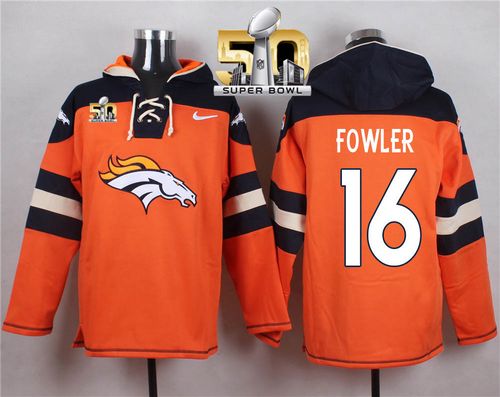 Nike Broncos #16 Bennie Fowler Orange Super Bowl 50 Player Pullover NFL Hoodie